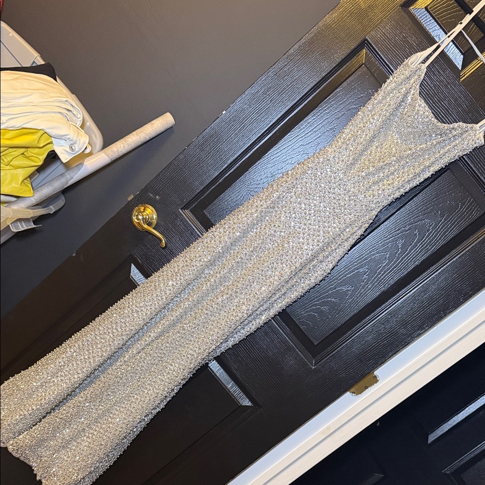 Oh Polly Silver Maxi Dress